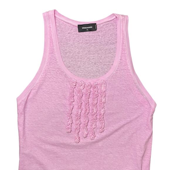 DSQUARED2 100% Cotton Jersey Tank Top Italy Light Pink - Size Extra Large / XL - Picture 1 of 8